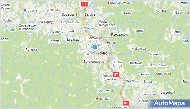 mapa Roztoka Ryterska, Roztoka Ryterska na mapie Targeo